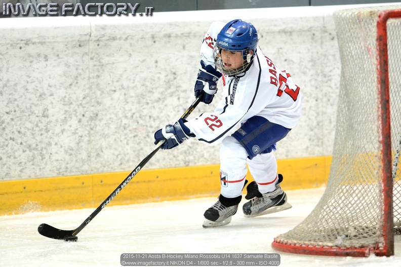 2015-11-21 Aosta B-Hockey Milano Rossoblu U14 1637 Samuele Basile.jpg